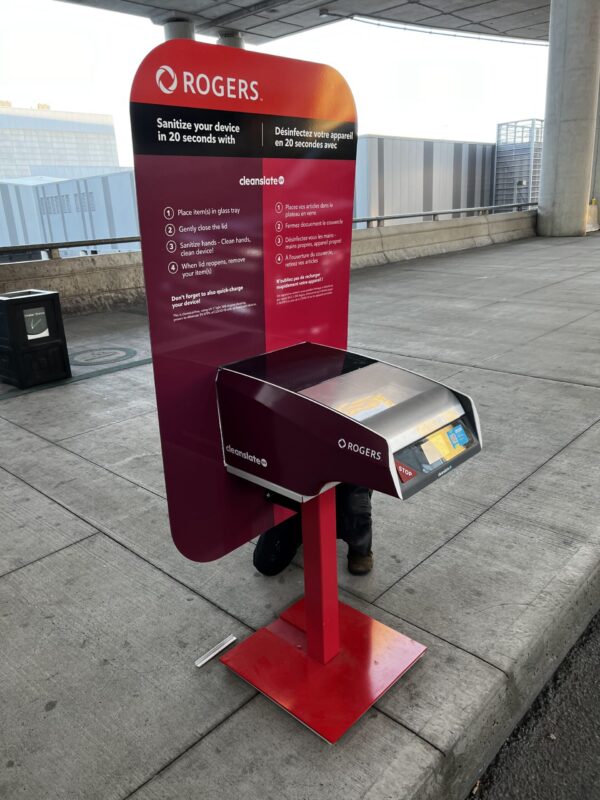Branded Sanitizer Display – Airport and Corporate Wrapped