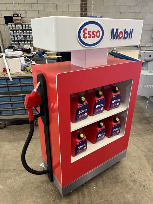 Gas Station Pump Display – Branded Shelving as Esso Pump