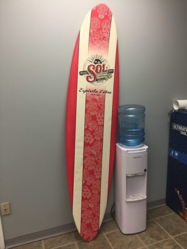 Custom Wrapped Surfboard – Branded Display Piece