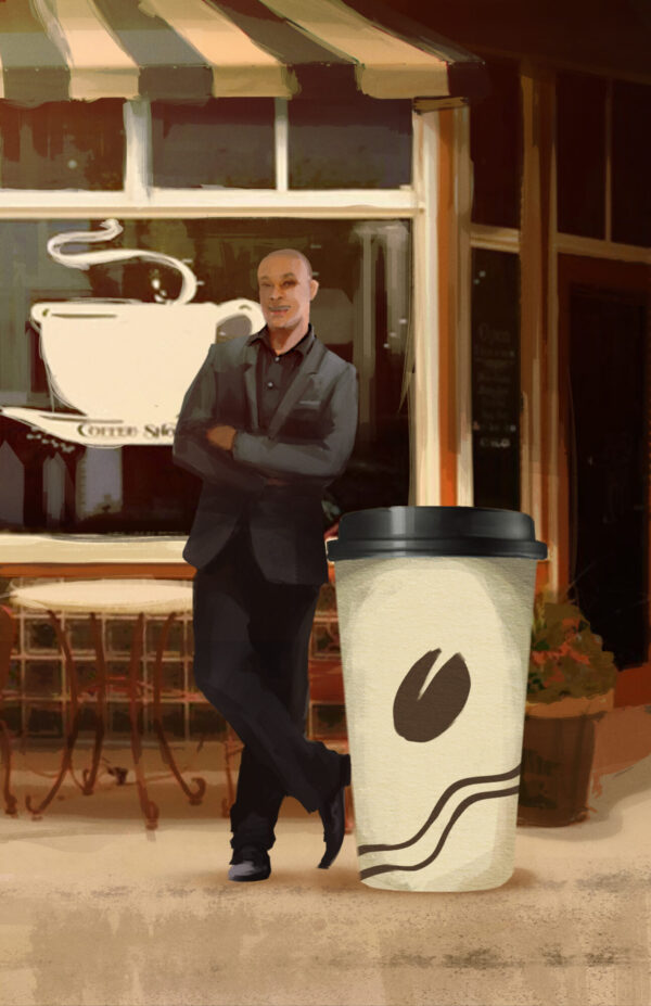 Giant Coffee Cup Display – Branded Sidewalk Promotion